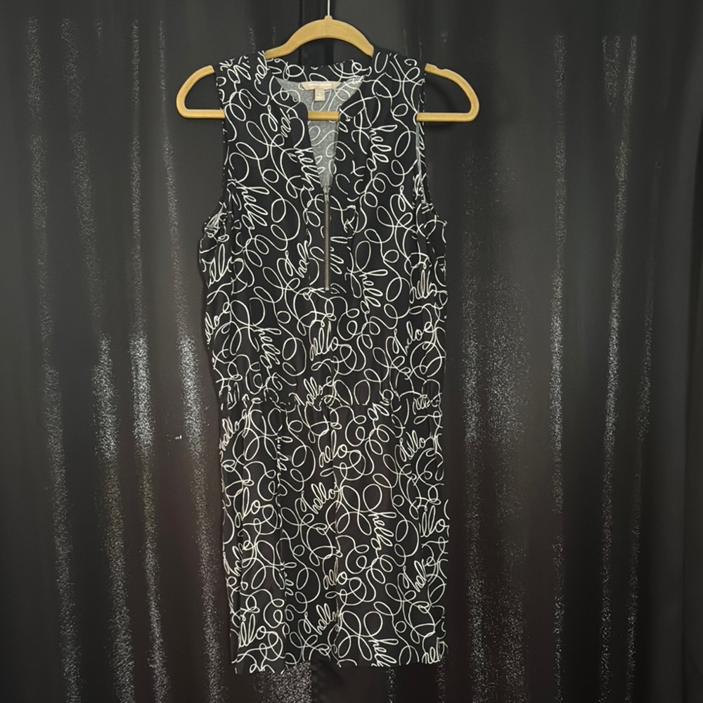 Elegant Black and White Floral Dress